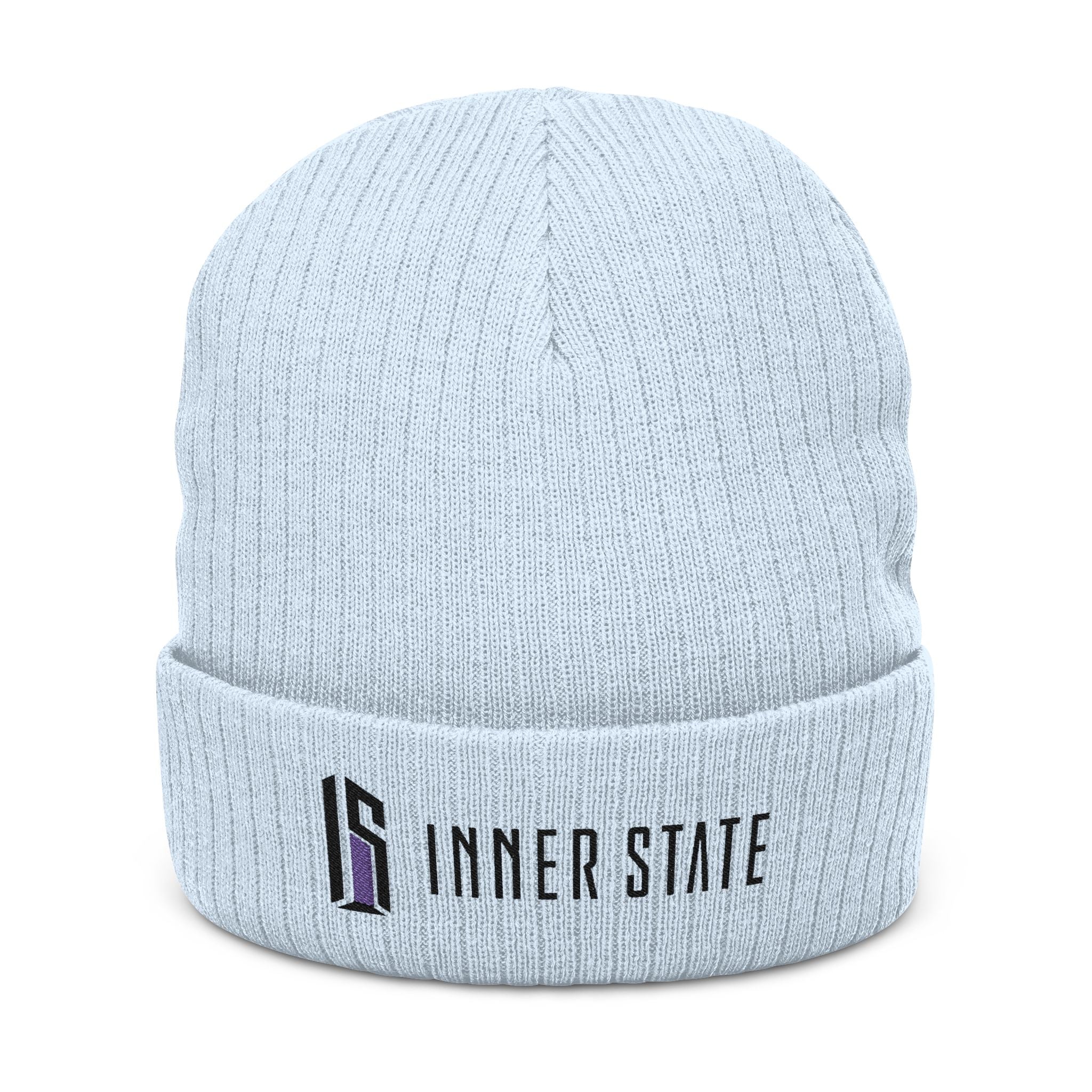 Embroidered Ribbed Beanie — Inner State Logo Knit Hat