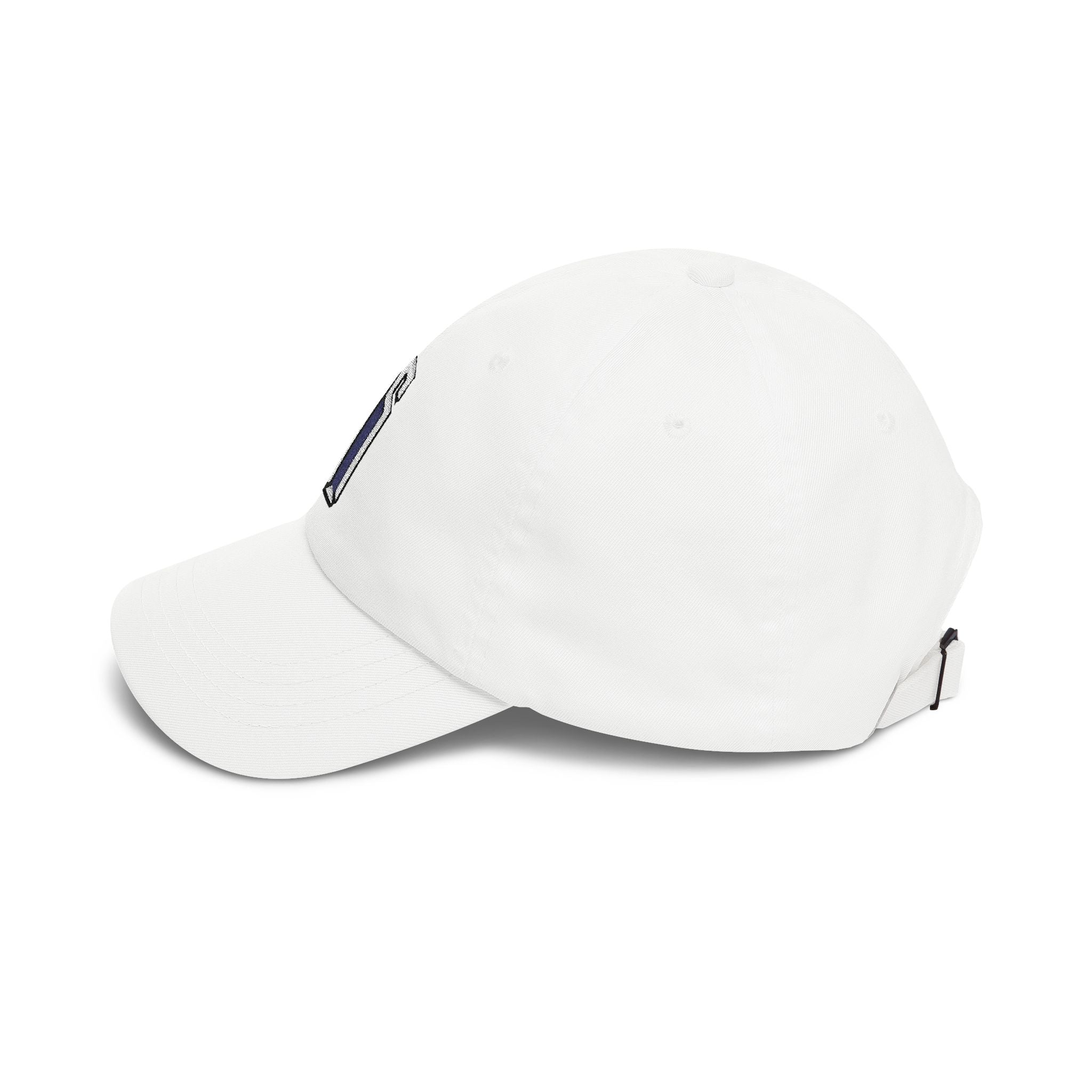 Minimal 3D Letter Dad Cap — White Embroidered 'S' Baseball Hat