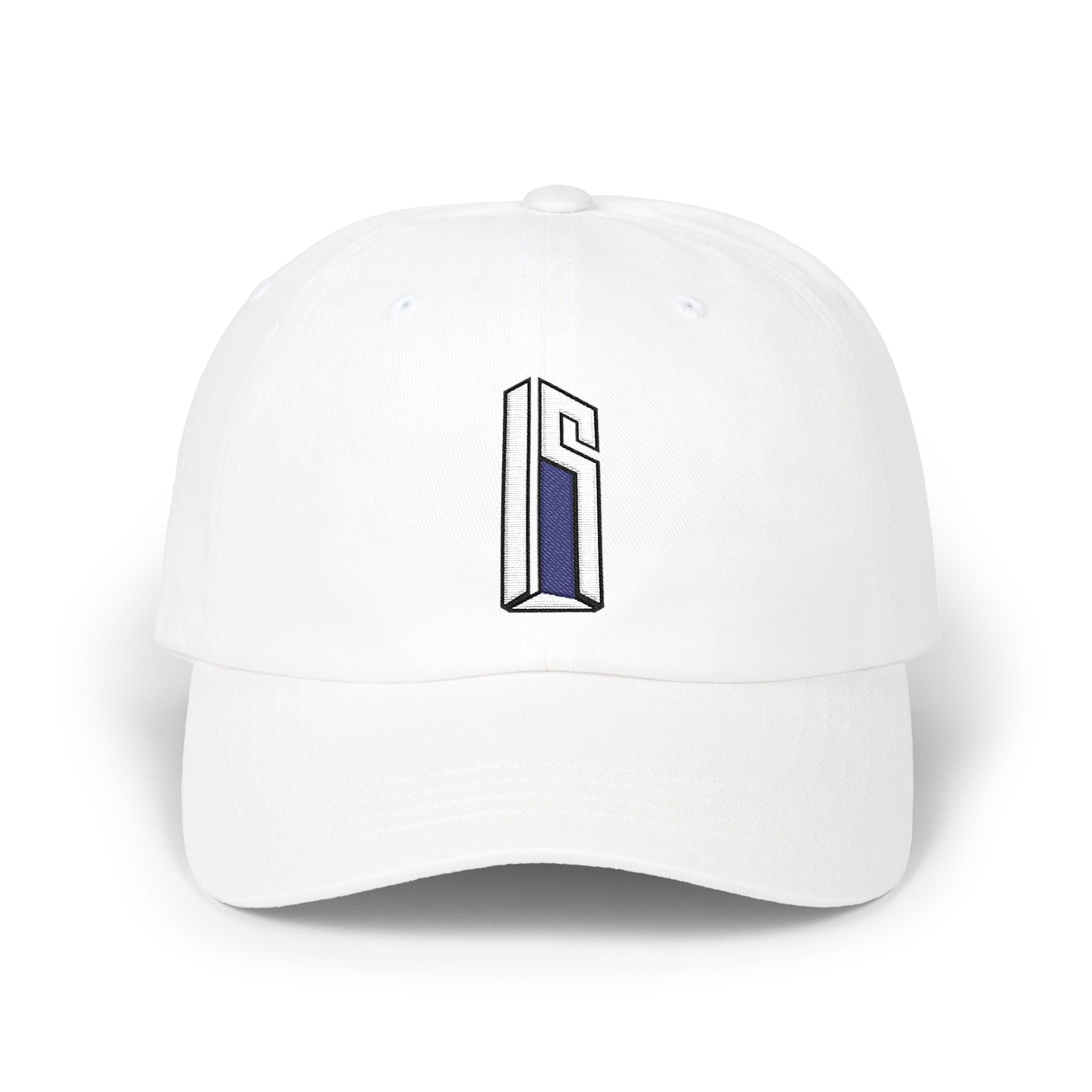 Minimal 3D Letter Dad Cap — White Embroidered 'S' Baseball Hat