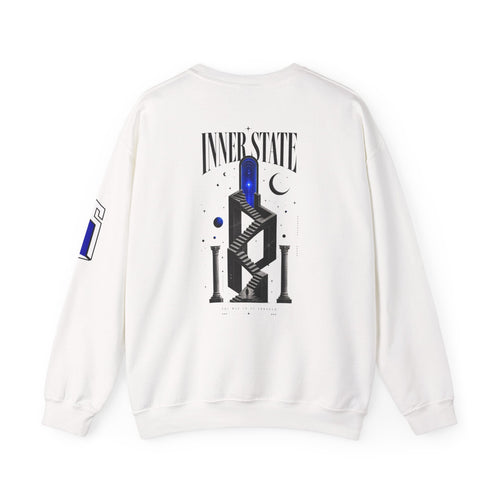 Inner State Crewneck Sweatshirt — Abstract Stairway Moon Graphic