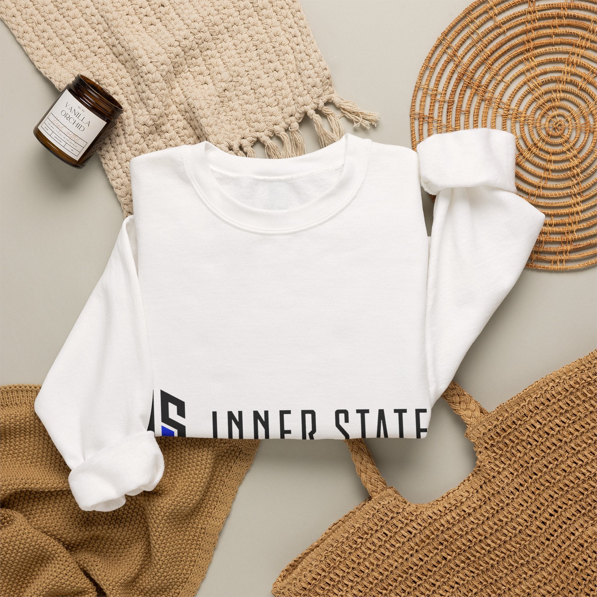 Inner State Crewneck Sweatshirt — Abstract Stairway Moon Graphic
